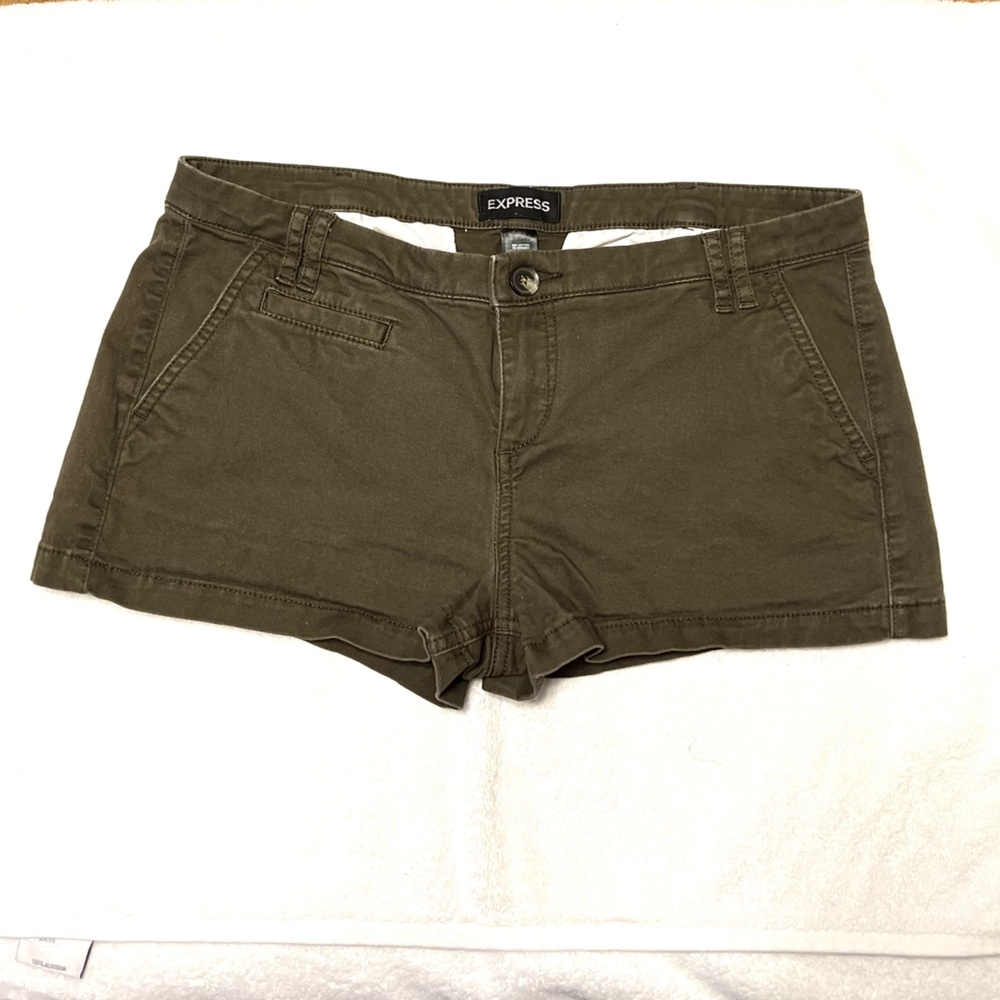 Express olive green khaki/cotton material shorts